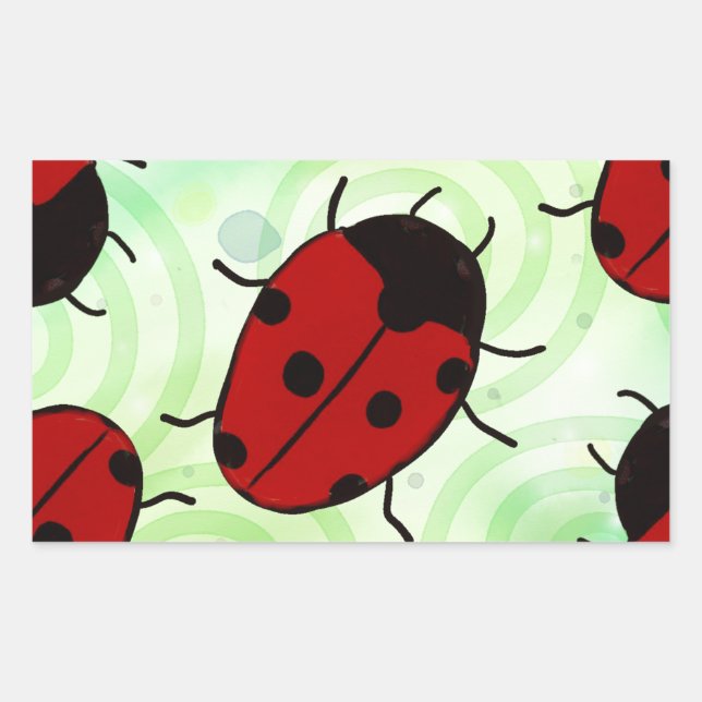 Pegatina Rectangular Ladybug (Anverso)