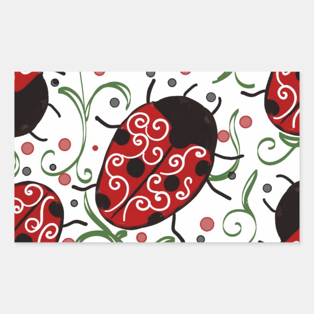 Pegatina Rectangular Ladybug (Anverso)
