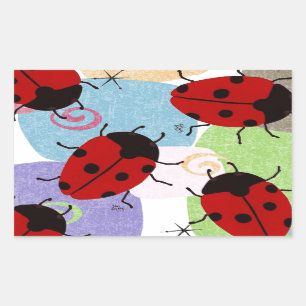 PEGATINA RECTANGULAR LADYBUGS