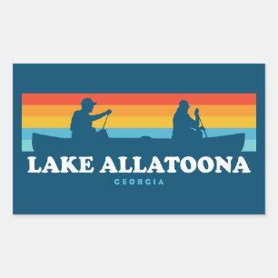 Pegatina Rectangular Lago Allatoona Georgia Canoe
