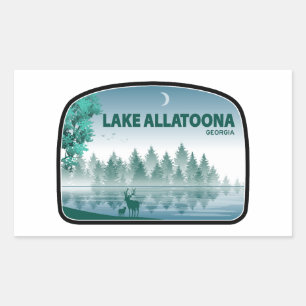 Pegatina Rectangular Lago Allatoona Georgia Deer