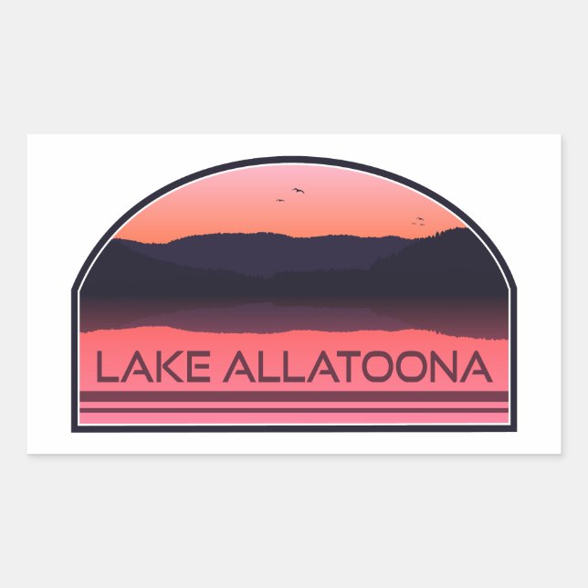Pegatina Rectangular Lago Allatoona Georgia Red Sunrise (Anverso)