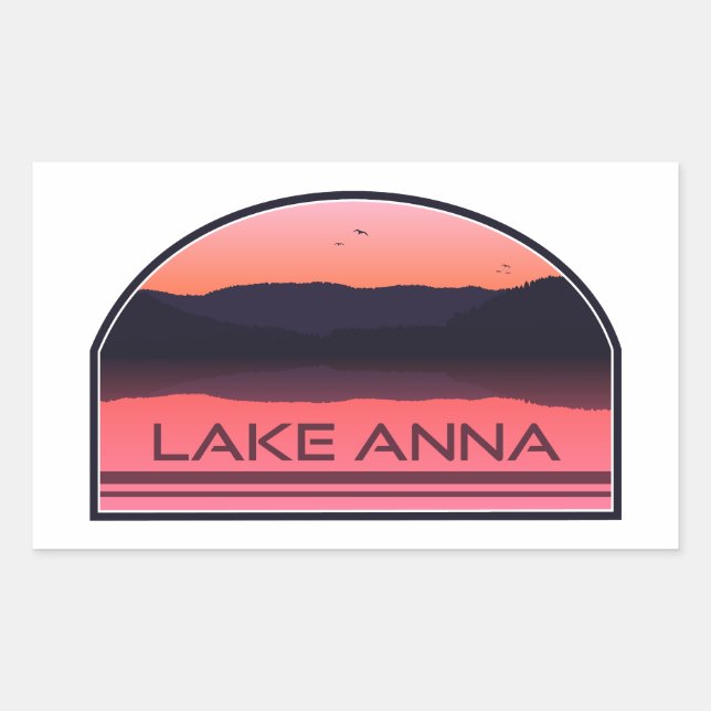 Pegatina Rectangular Lago Anna Virginia Red Sunrise (Anverso)