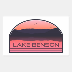 Pegatina Rectangular Lago Benson North Carolina Red Sunrise