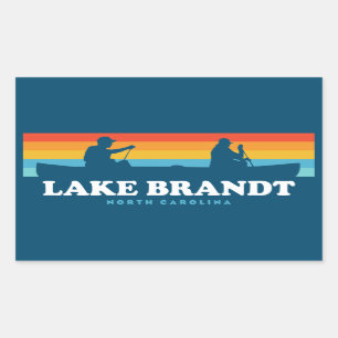 Pegatina Rectangular Lago Brandt Carolina del Norte Canoe