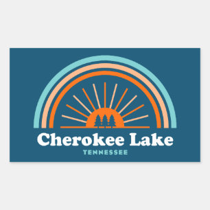 Pegatina Rectangular Lago Cherokee Arcoiris Tennessee