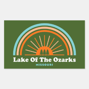 Pegatina Rectangular Lago De Los Ozarks Arcoiris Misuri