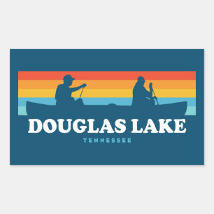 Pegatina Rectangular Lago Douglas Tennessee Canoe
