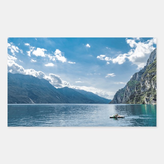 Pegatina Rectangular Lago Garda, Italia (Anverso)