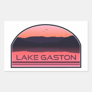 Pegatina Rectangular Lago Gaston Carolina del Norte Virginia Amanecer R