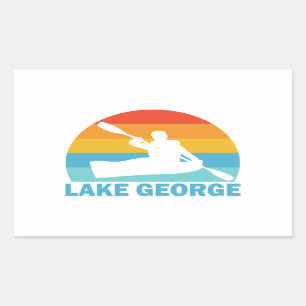 Pegatina Rectangular Lago George New York Kayak