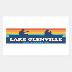 Pegatina Rectangular Lago Glenville Carolina del Norte Canoe