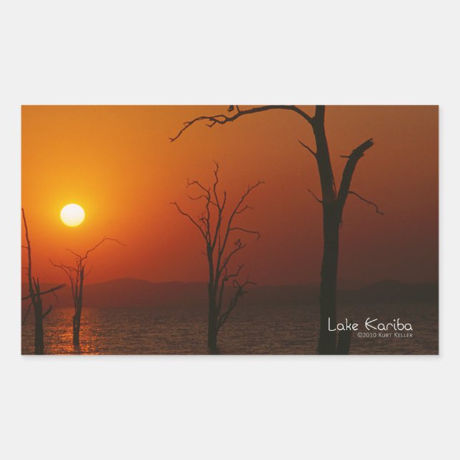 Pegatina Rectangular Lago Kariba (Anverso)