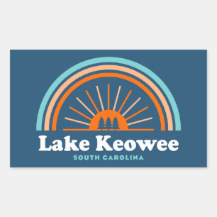 Pegatina Rectangular Lago Keowee Carolina del Sur Arcoíris
