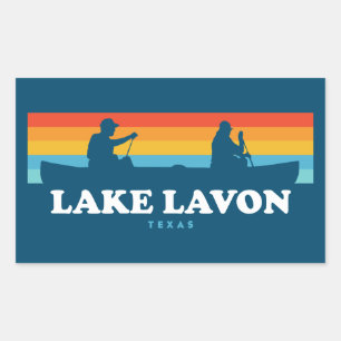 Pegatina Rectangular Lago Lavon Texas Canoe