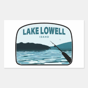 Pegatina Rectangular Lago Lowell Idaho