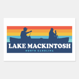 Pegatina Rectangular Lago Mackintosh Carolina del Norte Canoe