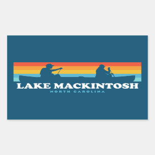 Pegatina Rectangular Lago Mackintosh Carolina del Norte Canoe