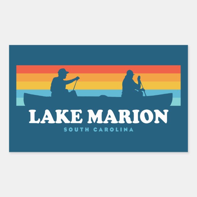 Pegatina Rectangular Lago Marion Carolina del Sur (Anverso)