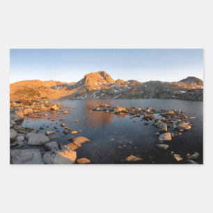 Pegatina Rectangular Lago Muriel Sunset cerca del Pase Piute - Sierra N