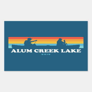 Pegatina Rectangular Lago Ohio Canoe