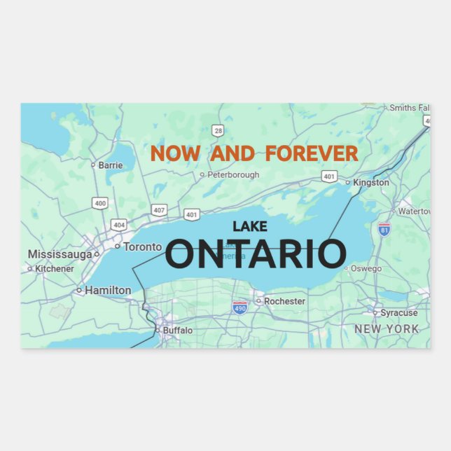 Pegatina Rectangular Lago Ontario  (Anverso)