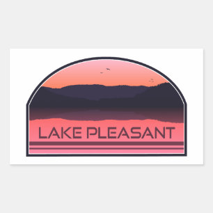 Pegatina Rectangular Lago Pleasant Arizona Red Sunrise