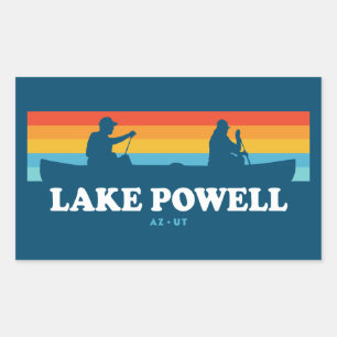Pegatina Rectangular Lago Powell Arizona Utah Canoe