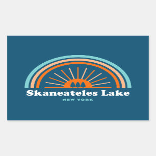 Pegatina Rectangular Lago Skaneateles Arcoiris de Nueva York
