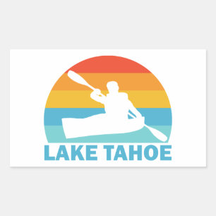 Pegatina Rectangular Lago Tahoe California Nevada Kayak