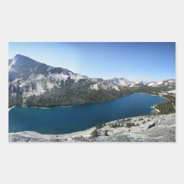 Pegatina Rectangular Lago Tenaya desde Polly Dome - Yosemite (Anverso)