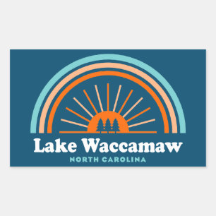 Pegatina Rectangular Lago Waccamaw Arcoiris de Carolina del Norte