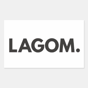 Pegatina Rectangular Lagom negro y blanco sueco