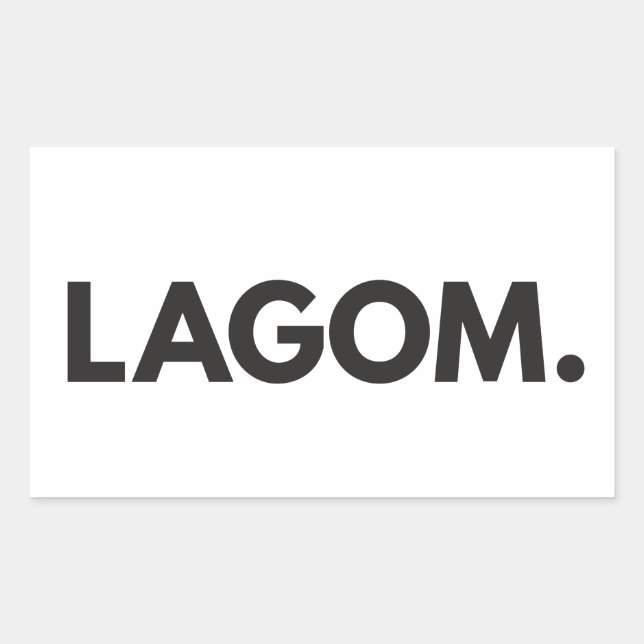 Pegatina Rectangular Lagom negro y blanco sueco (Anverso)