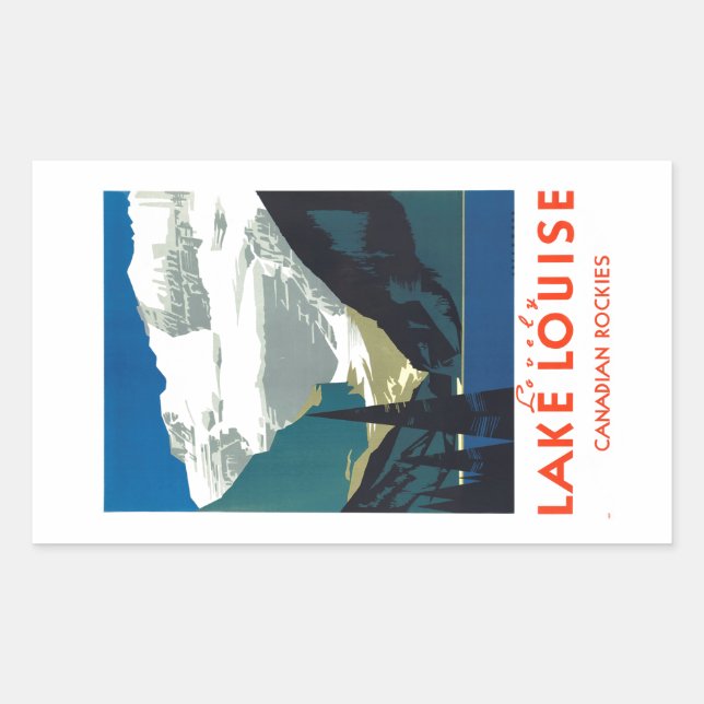 Pegatina Rectangular Lake Louise Canadian Rockies Canada (Anverso)