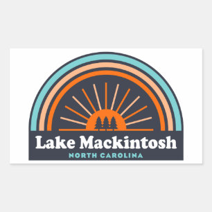 Pegatina Rectangular Lake Mackintosh North Carolina Rainbow