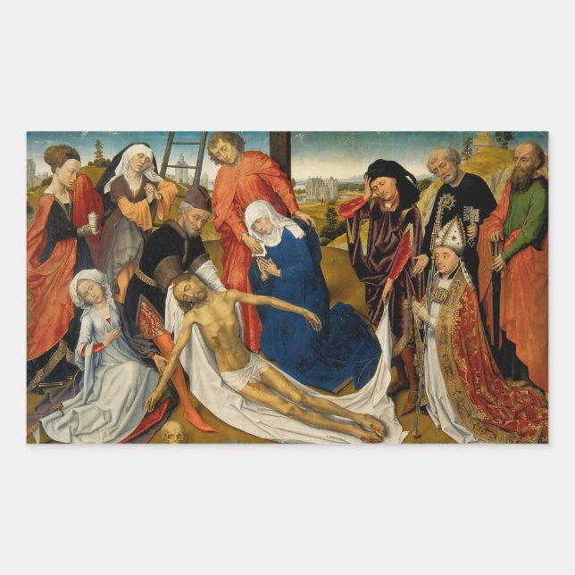 Pegatina Rectangular Lamentación por Cristo muerto, c. 1460-1464 (Anverso)