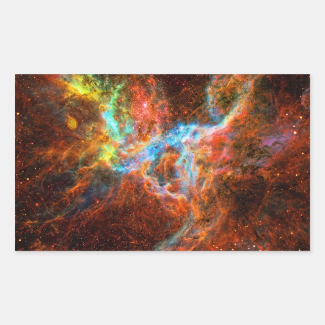 Pegatina Rectangular Lámina de tiempo pulsar del cangrejo - Estrella de (Anverso)