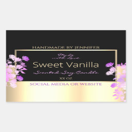 Pegatina Rectangular Láminas de flores cortas Etiquetas de embalaje de 