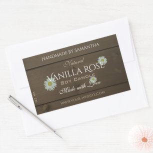 Pegatina Rectangular Láminas modernas de grano de madera marrón oscura 