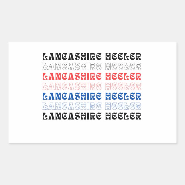 Pegatina Rectangular lancashire heeler (Anverso)