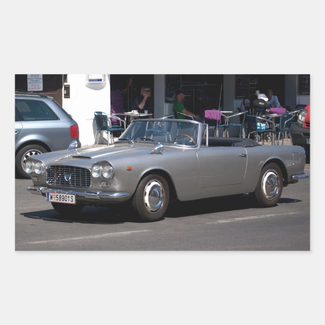 Pegatina Rectangular Lancia Flaminia (Anverso)