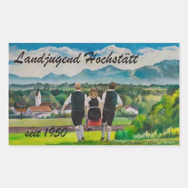 Pegatina Rectangular Landjugendfest (Anverso)