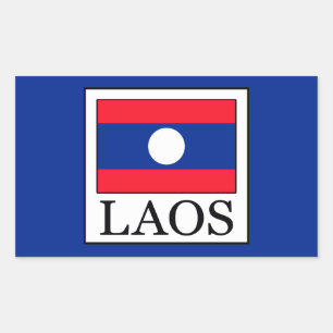 Pegatina Rectangular Laos