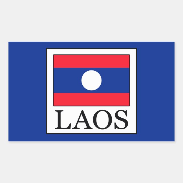 Pegatina Rectangular Laos (Anverso)