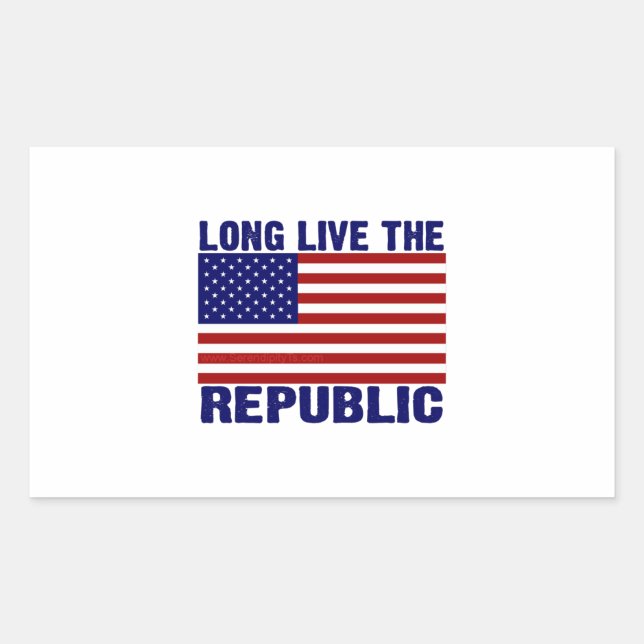 Pegatina Rectangular Larga vida a la República (Anverso)