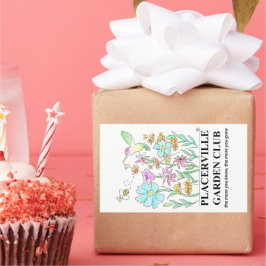 Pegatina Rectangular Large Stickers with Garden Design