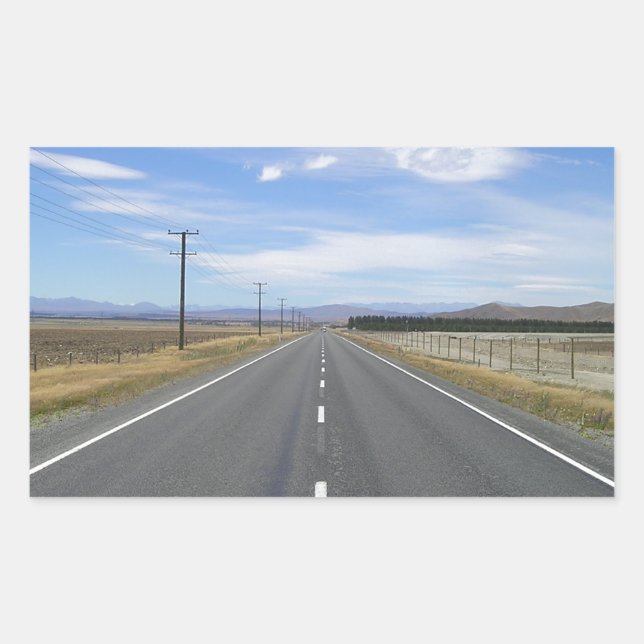 Pegatina Rectangular Largo camino (Anverso)