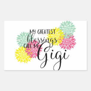 Pegatina Rectangular Las bendiciones de Gigi