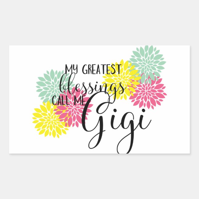 Pegatina Rectangular Las bendiciones de Gigi (Anverso)